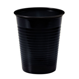 Bicchiere di Plastica PS Nero 200ml Ø7cm (1500 Pezzi)