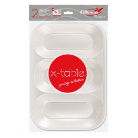 Vassoio di Plastica PP "X-Table" 3C Perla 330x230mm (30 Pezzi)