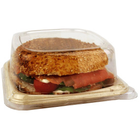 Coperchio PET Contenitori Canna da Zucchero 14x14x5,5cm (50 Pezzi)