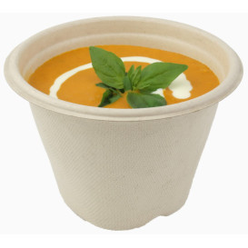 Ciotola Bio di Canna da Zucchero 500ml Ø13cm (100 Pezzi)