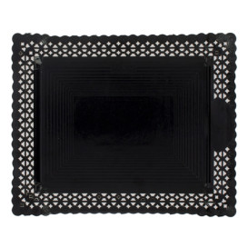 Vassoio di Carta Centrino Nero 18x25 cm (50 Pezzi)