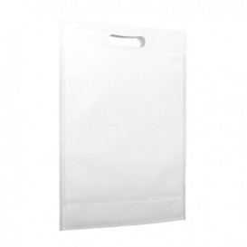 Sacchetto TNT Manico Fustellato Bianco 30+10x40cm (200 Pezzi)