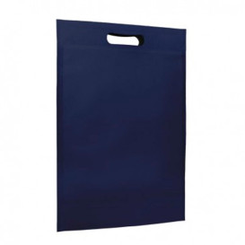 Sacchetto TNT Manico Fustellato Blu 30+10x40cm (200 Pezzi)