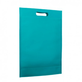 Sacchetto TNT Manico Fustellato Acquamarine 30+10x40cm (25 Pezzi)