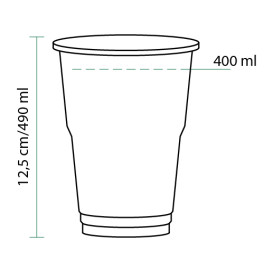 Bicchiere Plastica Glas PET Trasparente 490ml (60 Pezzi)