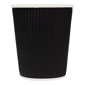 Bicchiere Carta 8 Oz/250ml "Parete Doppia" Nero Ø8cm (25 Pezzi)