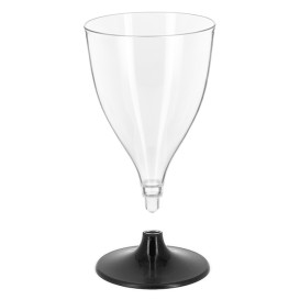 Tazza di PS riutilizzabile acqua/vino Antracite piede 200ml 2P (48 unità)