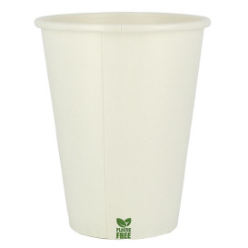 Bicchiere di Carta Senza Plastica 14 Oz/420ml Bianco Ø9cm (50 Pezzi)