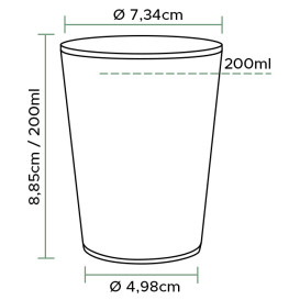 Bicchiere di Plastica PP Trasp. 240ml Ø7,34cm (100 Pezzi)