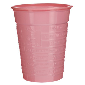 Bicchiere di Plastica PS Rosa 200ml Ø7cm (50 Pezzi)