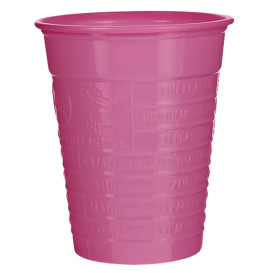 Bicchiere di Plastica PS Fucsia 200ml Ø7cm (50 Pezzi)