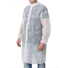 Camice Visita TNT PP Con Velcro Senza Tasche Bianco XL 25gr (1 Pezzi)