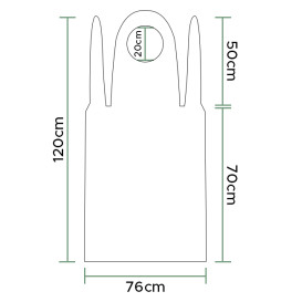 Grembiule in  Polietilene 76x120cm 20 Micron Bianco (100 Pezzi)