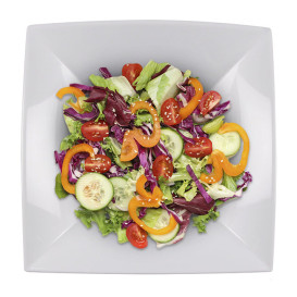 Piatto Duro Riutilizzabile Bianco "Nice" PP 18cm (25 Pezzi)