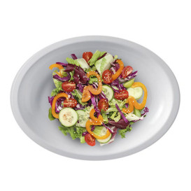 Vassoio Duro Riutilizzabile Ovale Bianco "Round" PP 31,5x22cm (25 Pezzi)