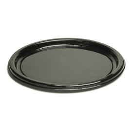 Piatto di Plastica Tondo Nero 26 cm (25 Pezzi)