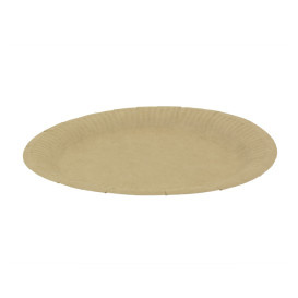 Piatto in Cartone Rondo “Radial” Kraft Ø18cm 200gr/m² (50 Pezzi)