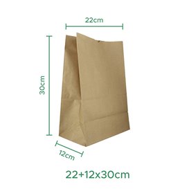 Sacchetto di Carta Kraft 50g/m² 22+12x30cm (25 Pezzi)