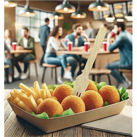 Forchetta di Legno Eco 16cm (100 Pezzi)