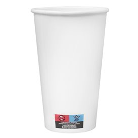 Bicchiere di Carta 16 Oz/500ml Bianco Ø9cm (25 Pezzi)