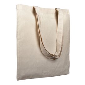 Sacchetto Cotone con Manico Lungo Beige 38x42cm (25 Pezzi)