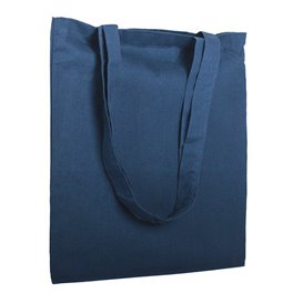 Sacchetto Cotone con Manico Lungo Blu Marino 38x42cm (25 Pezzi)