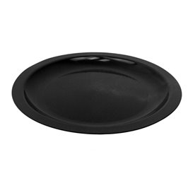 Piatto Duro Riutilizzabile Piano Nero "Round" PP Ø18,5cm (25 Pezzi)