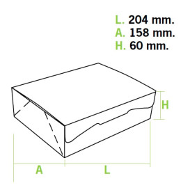 Scatola di Carta Pasticcerie 20,4x15,8x6cm 1Kg Bianco (20 Pezzi)